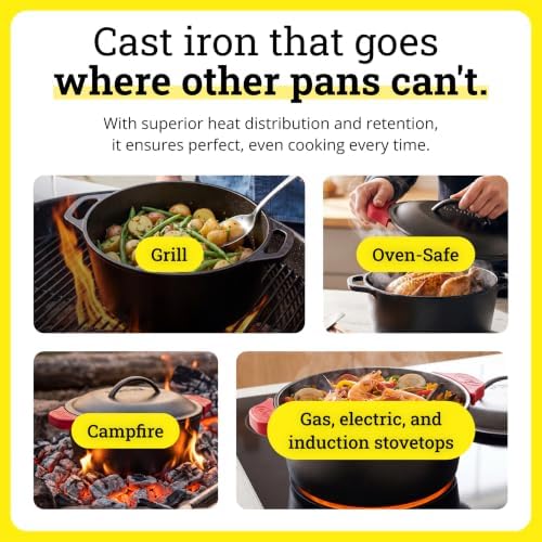 Lodge Cast Iron Dutch Oven with Loop Handle, Oven-Safe, 5 Quart - Image 4