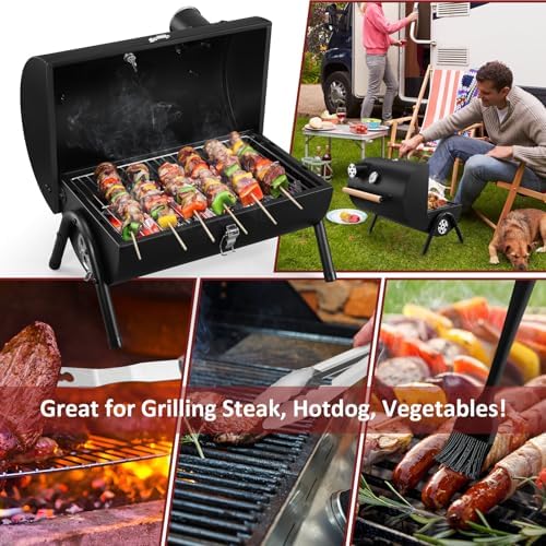 Leonyo Portable Charcoal Grill Set of 12, Tabletop Small Grill & BBQ Tools - Image 5