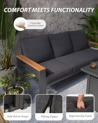 Aoxun Patio Furniture Set, Aluminum Outdoor Furniture with Oversized Seats - Image 3