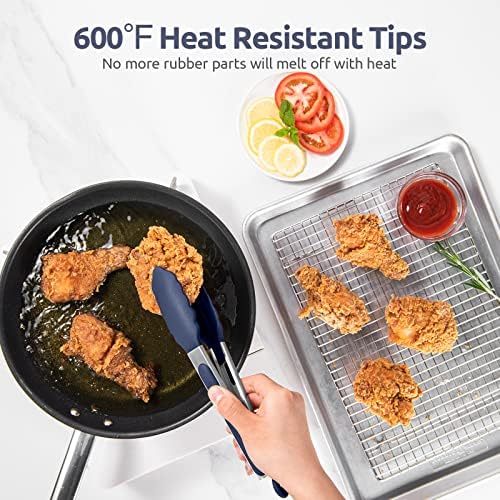 U-Taste Kitchen Tong for Cooking, 600ºF Heat-Resistant, 9in/Midnight Blue - Image 3