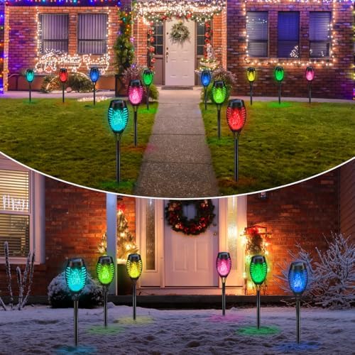 Christmas Decorations Outdoor, Multicolor Flickering Solar Christmas Lights - Image 6