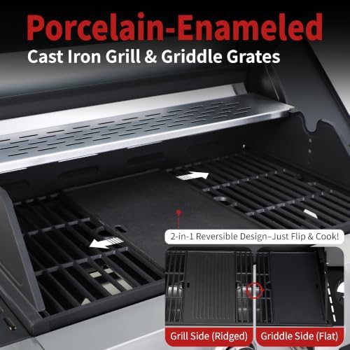 4-Burner Propane Gas Grill with Side Burner, 440 Sq. In. - Image 3