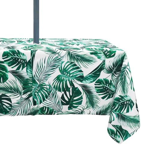 Outdoor Tablecloth with Umbrella Hole Umbrella Tablecloth Patio Tablecloths with Zipper for Courtyards, Terraces, and Beaches 60 x 84 in by Rodvnyh