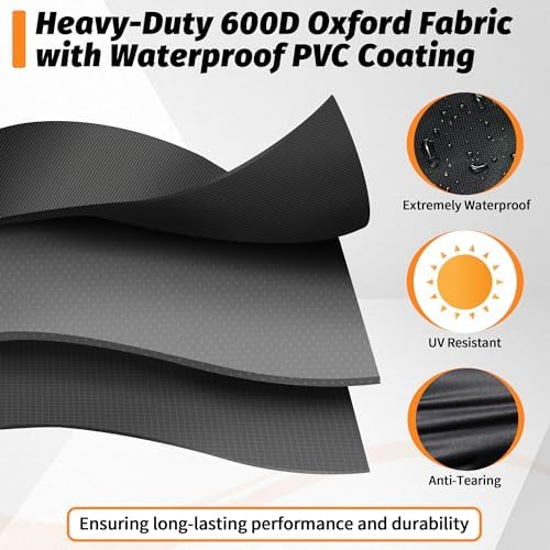 iCOVER Grill Cover 82 Inch, BBQ Grill Cover for Outdoor Grill, 600D Heavy-Duty Waterproof BBQ Cover, Large Barbecue Gas Grill Covers for Weber, Charbroil, Brinkmann, Nexgrill and More, Black - Image 3