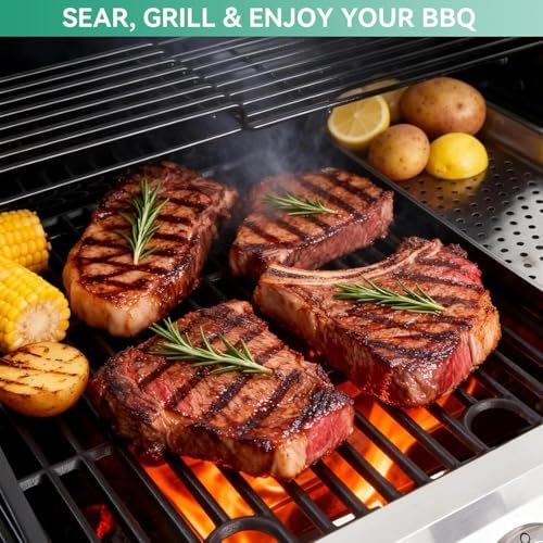 463365021 463366022 17 Inch Grill Grates for Charbroil Performance 4 Burner 463354021 463352521 463351021, 2 Burner 463630021, Cast Iron Cooking Grate Replacement Parts for G426-0004-W1 G426-0005-W1 - Image 5