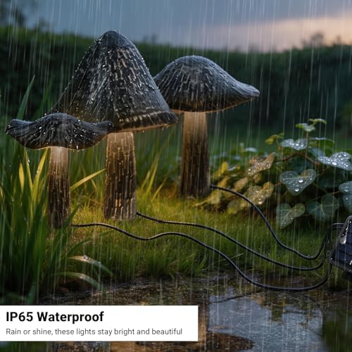 Solar Lights Outdoor Decor, Solar Metal Mushroom Yard Decorations Outdoor - Image 5