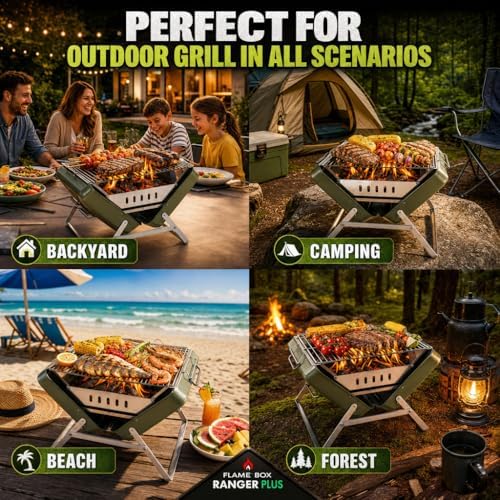 Ranger Plus Portable Charcoal Grill, Large Folding Camping BBQ - Image 6