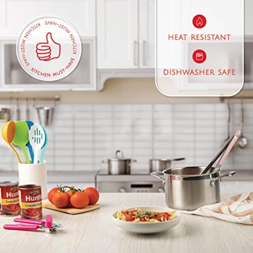 Kitchen Utensils Set, Cooking Utensil Set Kitchen Gadgets, Pots and Pans set Nonstick and Heat Resistant, 24 Pcs Nylon and Stainless Steel, Spatula Set, Apartment Essentials Kitchen Cookware Sets - Image 4