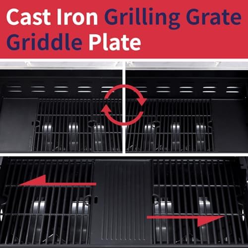 6-Burner Propane Gas Grill with Side Burner - Image 4