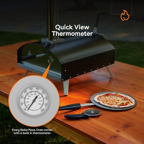 Stoke 16 Inch Outdoor Pizza Oven – Wood Pellet Portable Pizza Oven for Backyard, Camping, or Tailgating – Stainless Steel Multi-Fuel Oven with Pizza Stone & Accessories - Image 6