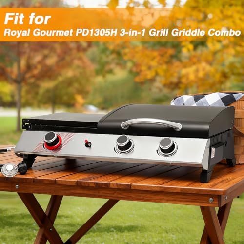 EVRBUL Table Top Grill Cover Compatible with Royal Gourmet PD1305H 3-in-1 Grill Griddle Combo, Waterproof Heavy Duty 600D Portable Griddle Cover 33"L×20.5"W×9.5"H, Windproof Tabletop BBQ Grill Cover - Image 5