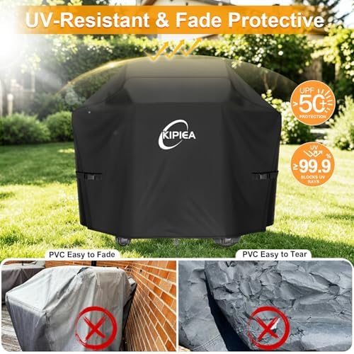 Kipiea 600D Heavy Duty Gas Grill Cover for Weber Genesis 300 Series & New Genesis 300 Grills, 58-Inch Waterproof BBQ Cover with Windproof Buckles, UV Resistant, No Tear, No Fading - Image 6