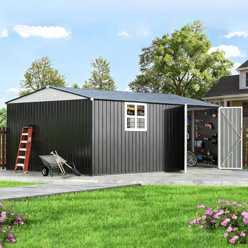 AirWire 14x12 FT Outdoor Metal Storage Shed with Window by AirWire