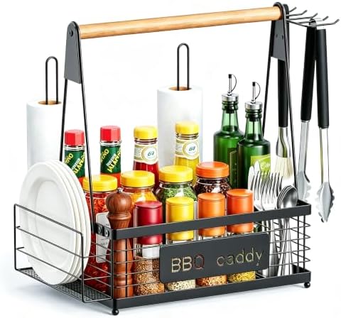 TJ.MOREE Grill Caddy BBQ Organizer for Grilling Tools & Supplies by TJMOREE