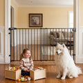 Mumeasy 30" Tall Baby Gate for Stairs, 36.2-55.1" Expandable Hardware Mounted (Drill Needed), Removable No Bottom Bar Dog Gate, Auto Close Wide Walk Thru Safety Gate for Doorways, Pets& Toddlers,Black by Mumeasy-FocusonBabyPetSafetyGate