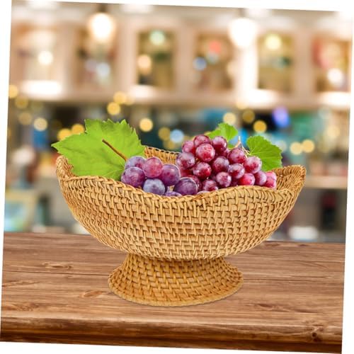 Rattan round Elevated Storage Basket for Snacks and Nuts - Image 5