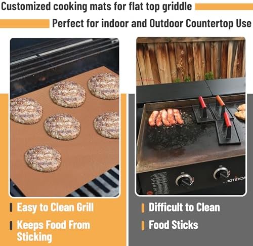 UNCO- Copper Grill Mats for Outdoor Grill, 13" x 15.8", 6 Pack, Nonstick Reusable Grilling Mats for Outdoor Grill, BPA and PFOA Free with PTFE-Fiberglass Coating - Image 6