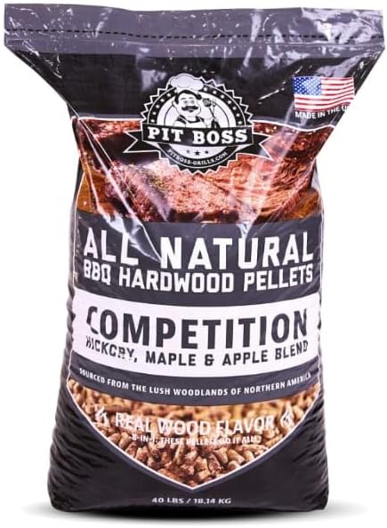 Pit Boss 40-Pound Bag of 100% Natural Hardwood Competition Blend BBQ Grilling pellets by Unknown