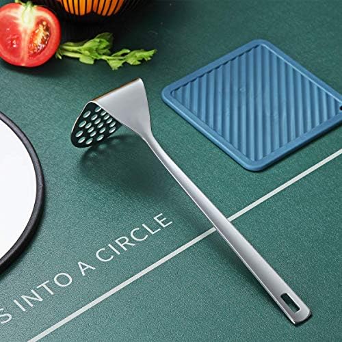 Stainless Steel Potato Masher, Berglander Heavy Duty Metal Potato Ricer, Food Masher Utensil Hand Masher, Vegetables Fruits Versatile Masher, Heat Resistant, Dishwasher Safe, Easy to Clean - Image 3