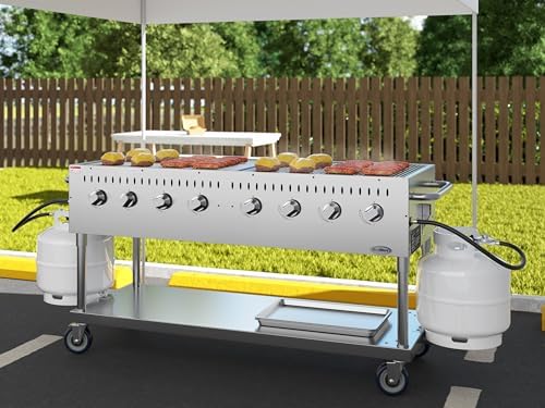 60 in. Commercial Mobile Outdoor Propane Gas Grill, ETL Listed in Stainless-Steel (KM-CGM-60) - Image 5