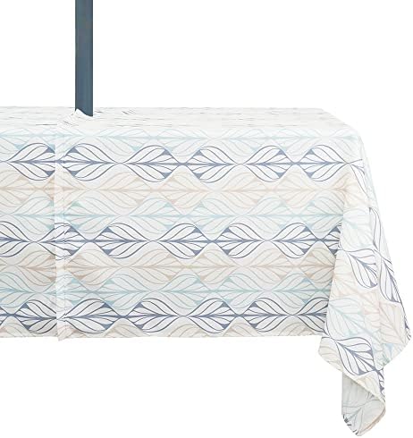Outdoor Tablecloth with Umbrella Hole and Zipper, Patio Table Covers for Spring/Summer, Machine Washable Outdoor Party/Picnic Rectangle Table Cloth 60 x 84 in by Rodvnyh