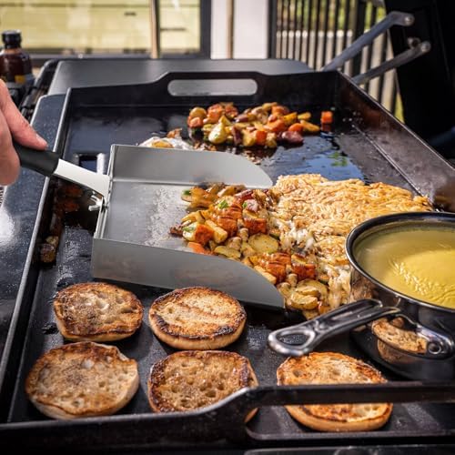 Griddle Spatula, Large Griddle Scoop, Stainless Steel, 7.6" x 7.6" - Image 6