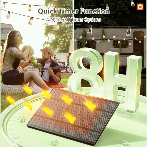 addlon 102FT(96+6) Solar String Lights Outdoor,Waterproof Dimmable 48+4 LED - Image 5