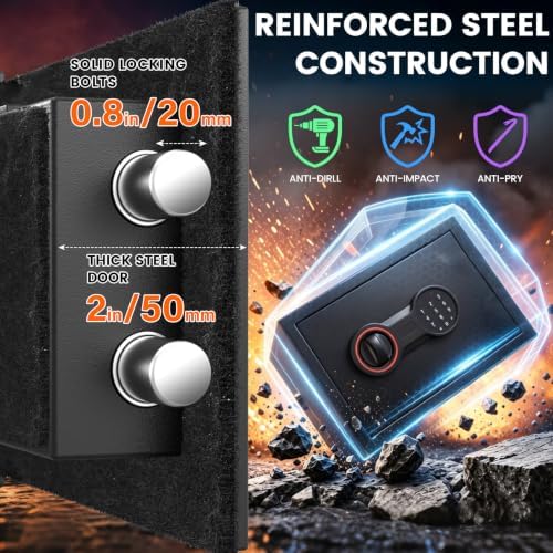 0.5Cub Mini Fireproof Safe, [0.5H 1700°F Protection] 14.8Lbs Heavy Safe Box - Image 5