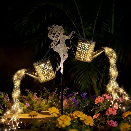 Solar Watering Can Light, Solar Flower Fairy Decorations Outdoor Light by Unknown