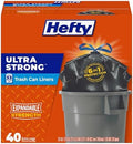 Hefty Ultra Strong 33 Gallon Trash Bags, Black, Unscented, 40ct by Hefty