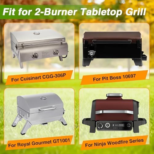 EVRBUL Portable Grill Cover Fit for Cuisinart CGG-306 2 Burner Gas Grill, 420D Tabletop Grill Cover Fit for Pit Boss 10697 75275 Fit for Royal Gourmet GT1001, 25" L x 19" W x 15" H - Image 3