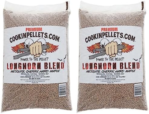 CookinPellets 40-Pound Longhorn Blend Premium Natural Grill Smoker Smoking Mesquite/Cherry/Maple Hardwood Wood Pellets, (2 Pack) by Unknown