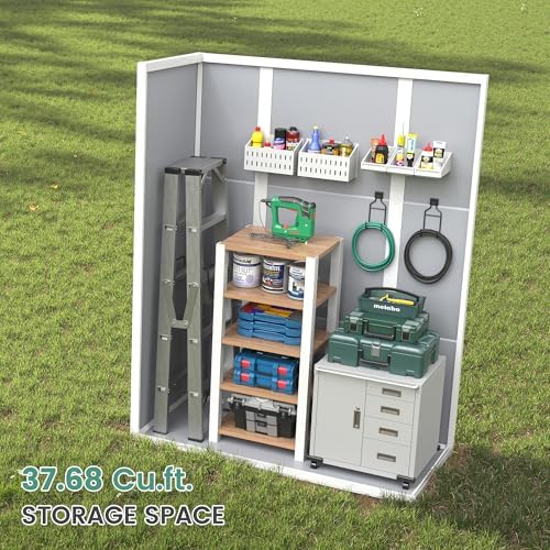 UDPATIO Vertical Storage Shed,51 Cu.ft Resin Outdoor Cabinet,Dark Grey - Image 6