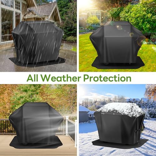 65 inch Grill Cover for Outdoor＆Undergrill Mat, Waterproof UV&Fade Proof - Image 4