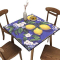 Square Tablecloth Fitted, Lemon and Tile Pattern Printed on Oilproof Table Covers for Card Tables, Perfect for Meals Coffee Guest Dinners, Fit for 40" x 40" Square Tables by JRBSZMI2