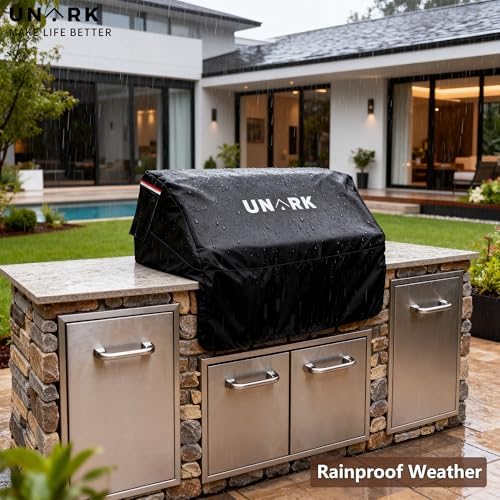 Built-in Grill Cover for Outdoor Grill, 36-Inch Heavy Duty Waterproof Island BBQ Grill Top Cover with Plush Lining, Built-in BBQ Grill Cover, All-Weather Protection BBQ Covers for Outside, Black - Image 4