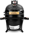 London Sunshine Ceramic BBQ Charcoal Kamado Grill 13 inch Portable Tabletop BBQ Grill with Stainless Steel Grates Black, Black by LondonSunshine