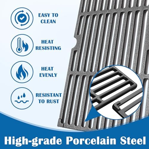 16.5 Inch Cooking Grates for Kenmore 4 Burner 146.16197211, 146.16198211, 146.34461410, 146.1001651, 146.10016510 146.16197210 146.16142210 Gas Grill Replacement Parts, Cast Iron Grill Cooking Grids - Image 6