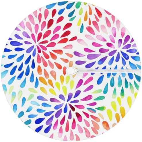 Colorful Fitted Round Tablecloth with Umbrella Hole and Zipper Spring or Summer Floral Outdoor Elastic Table Cloth 36"-44" Oil-Proof Waterproof Patio Table Cover for Picnic Party - Image 6