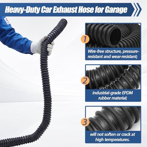 2.5" ID x 11' Length Car Exhaust Hose for Garage - Image 3
