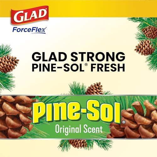 Glad Large 30 Gallon Trash Bags, Pine-Sol Heavy Duty Garbage Bags, Forceflex with Drawstring, 25 Count (Packaging May Vary) - Image 4