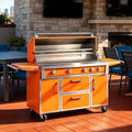 49" Stainless Steel Propane Gas Grill, 4 Burners & Infrared Burner, Orange by Dvasovio