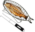 Fish Grilling Basket for Grill - Stainless Steel Basket, Non-Stick Fish Rack for Grilling with Adjustable Lock Removable Handle, Ideal for BBQ, Camping, Charcoal and Gas Grills by RTT