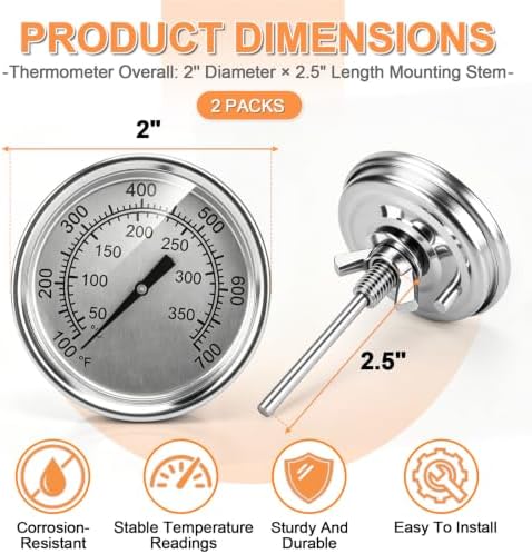 2'' Accurate Temperature Gauge for Chargriller 5050 5650 5072 3001 Grill - Image 4