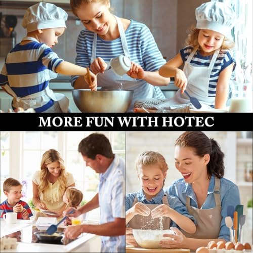 HOTEC 600℉ Heat Resistant Silicone Rubber Spatula Set, Neutral, Set of 5 - Image 7