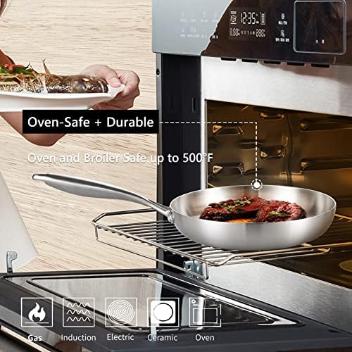 LOLYKITCH 10 Inch Stainless Steel Pan | Tri-Ply | PFOA & PTFE Free Skillet - Image 4