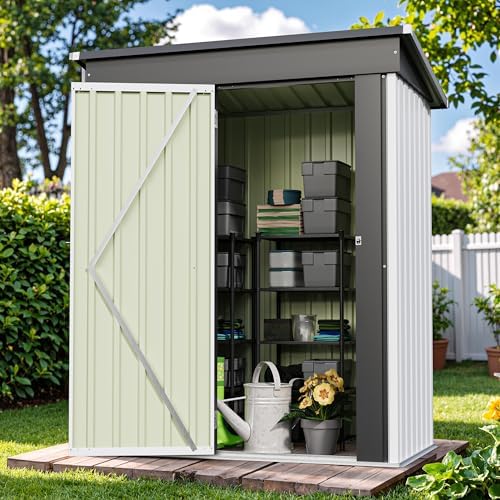 Patiowell 5x3 FT Outdoor Storage Shed, White - Image 7