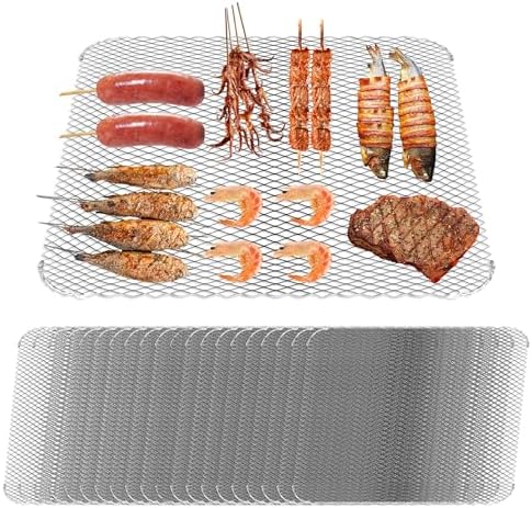 Grill Topper Set of 20,16x12 Disposable Grill Topper,Non-Stick Aluminum Grilling Mats for Outdoor, Easy to Clean Disposable Liners for Outdoor Smoker by BaokiTook