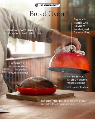 Le Creuset Enameled Cast Iron Round Bread Oven, 9.5 inch, Licorice/Crucible - Image 5