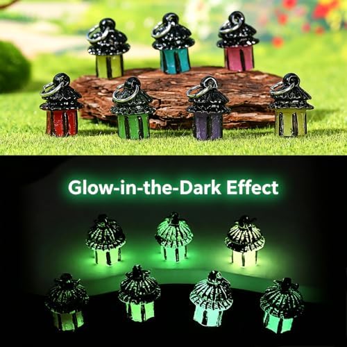 Mini Fairy Garden Light Accessories Outdoor Decor Luminous Lantern Stakes - Image 4
